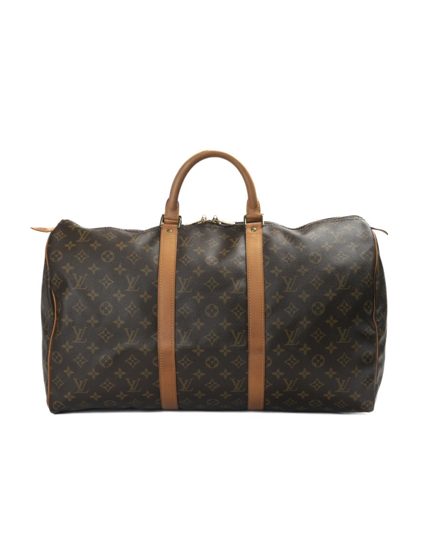 Louis Vuitton Brown Monogram Keepall 50 Duffel Bag