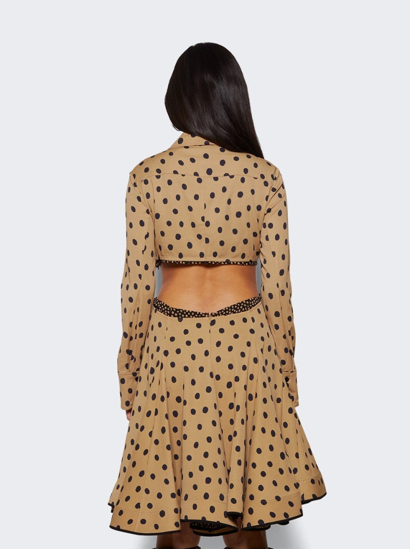 Proenza Schouler Printed Dot Cut-Out Shirt Dress