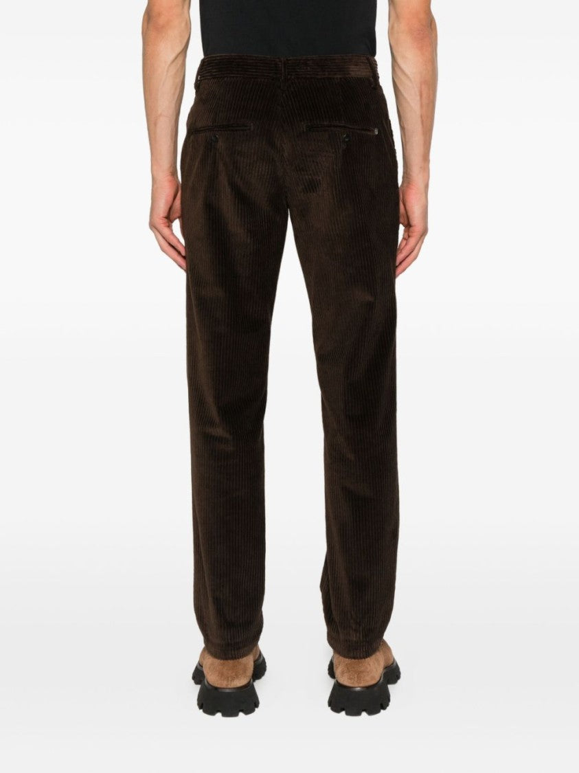 Dondup Corduroy Textured Brown Pants