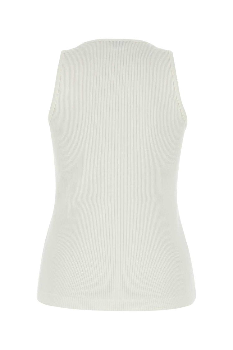 Bottega Veneta White Stretch Cotton Tank Top