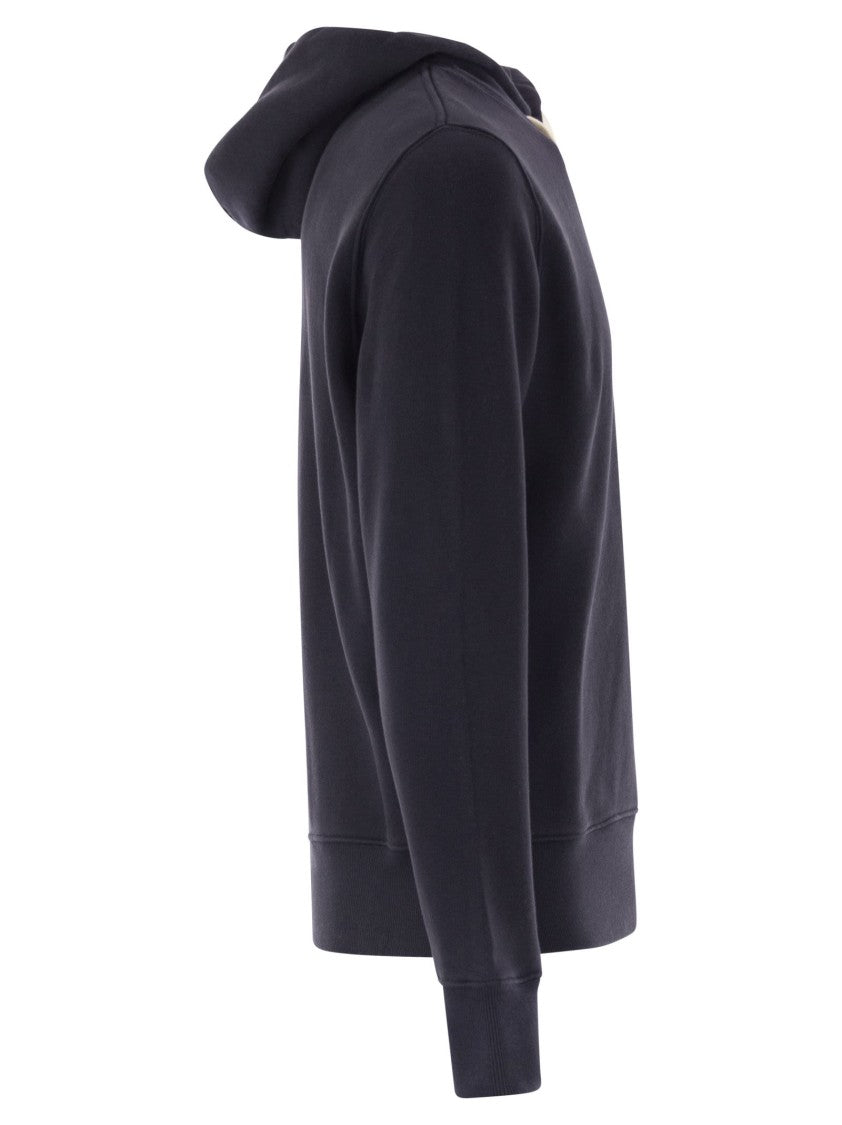 Autry Hooded Sweatshirt With Logo And Ribbed Finishing
