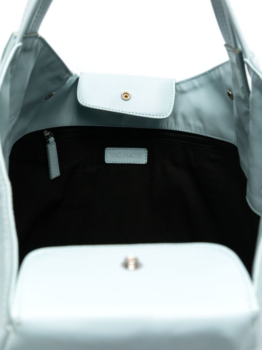 Vic Matié Turquoise Blue Calf Leather Bag