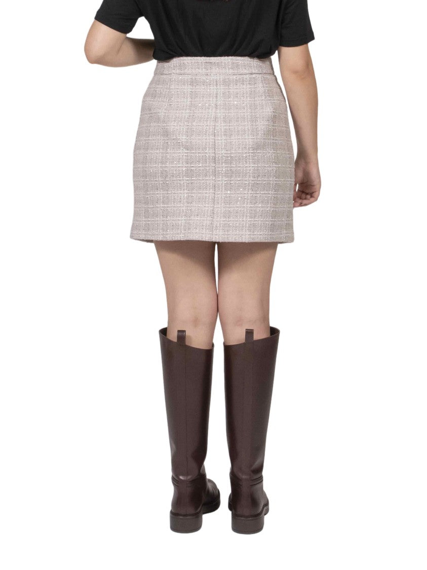 Emporio Armani Subtle Checkered Fitted Waist Mini Skirt