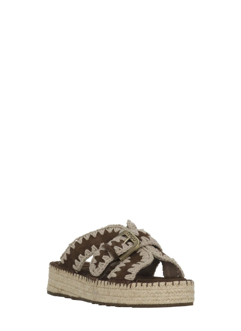 Mou Brown Buckle Upper Belt Sandals