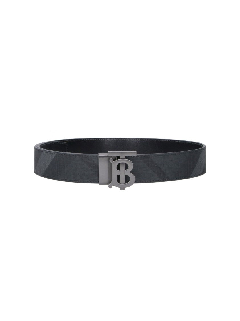 Burberry Grey Tb Check Fabric Belt