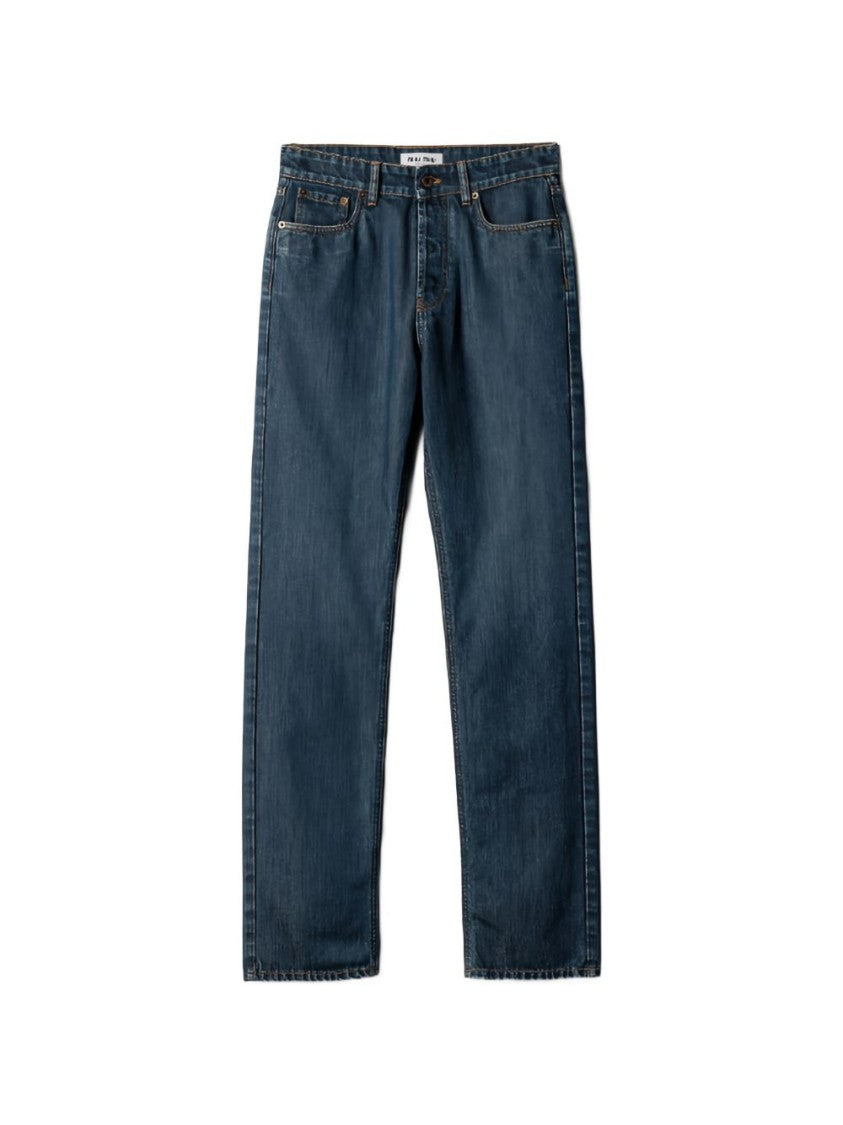Miu Miu Blue High-Rise Denim Five-Pocket Jeans