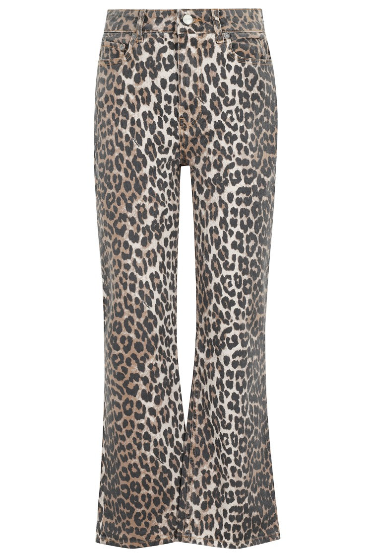 Ganni Leopard Print Betzy Jeans