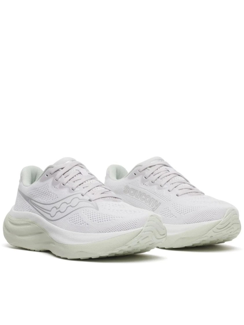 Saucony Breathable White Running Shoes With Cushioned Midsole