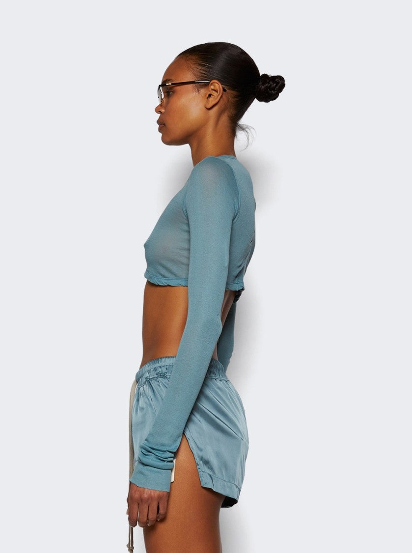 Rick Owens Long Sleeve Crop Top Mouthwash