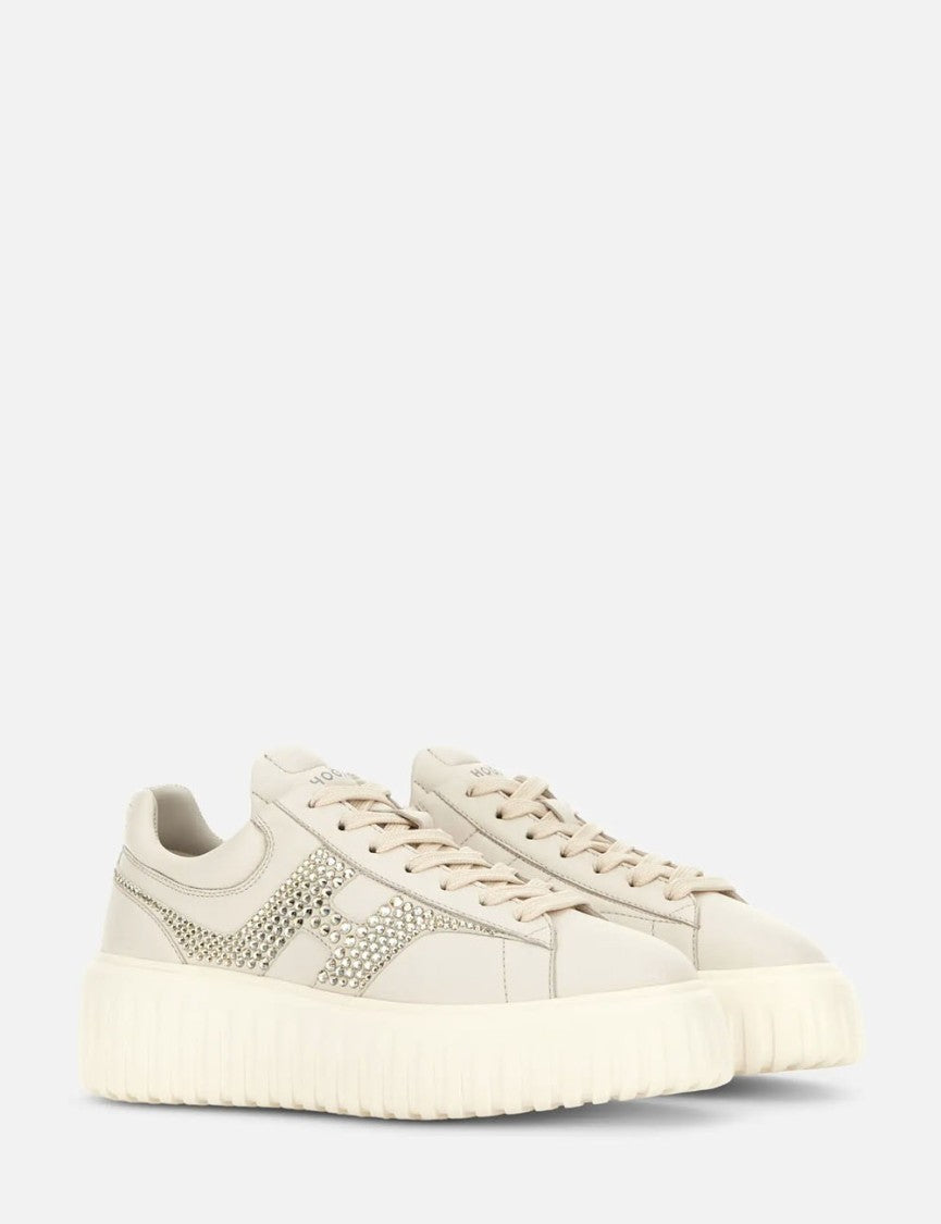 Hogan H-Stripes H Strass Sneakers With Crystal Embellishments