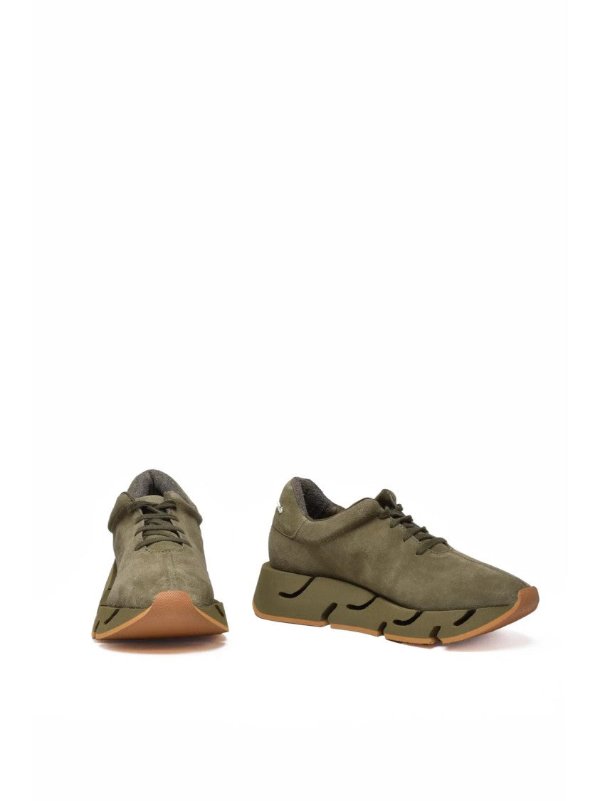 Paloma Barceló Khaki Leather Suede Sneakers