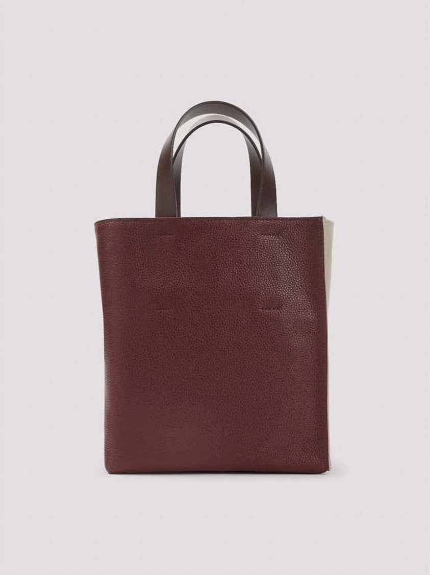 Marni Textured Calf Leather Shoulder Bag With Two-Tone Design