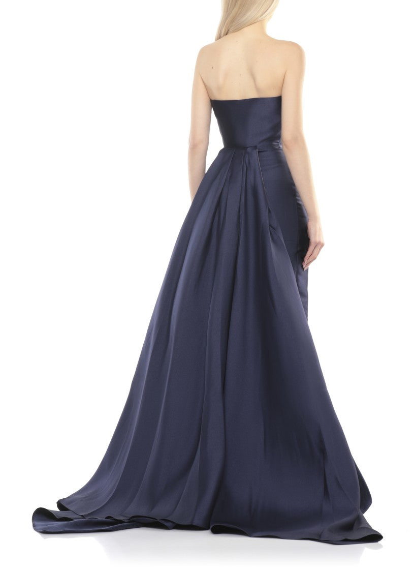 Solace London Imani Strapless Maxi Dress With Dramatic Rear Train