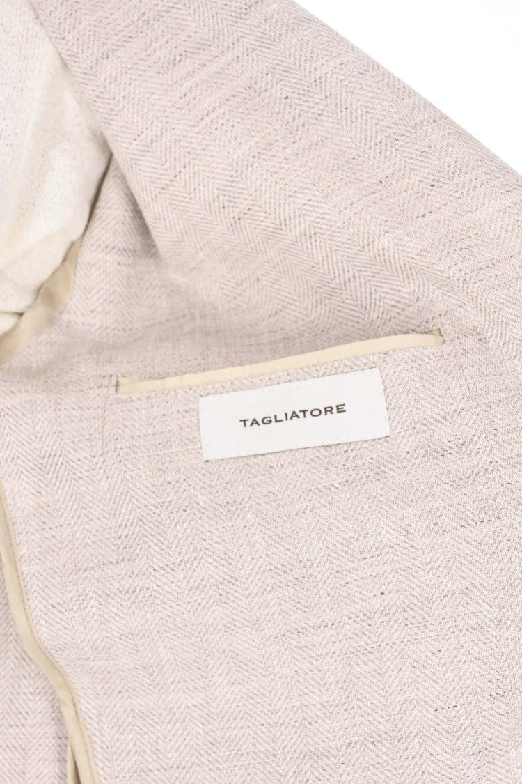 Tagliatore Montecarlo Herringbone Linen-Wool Blazern