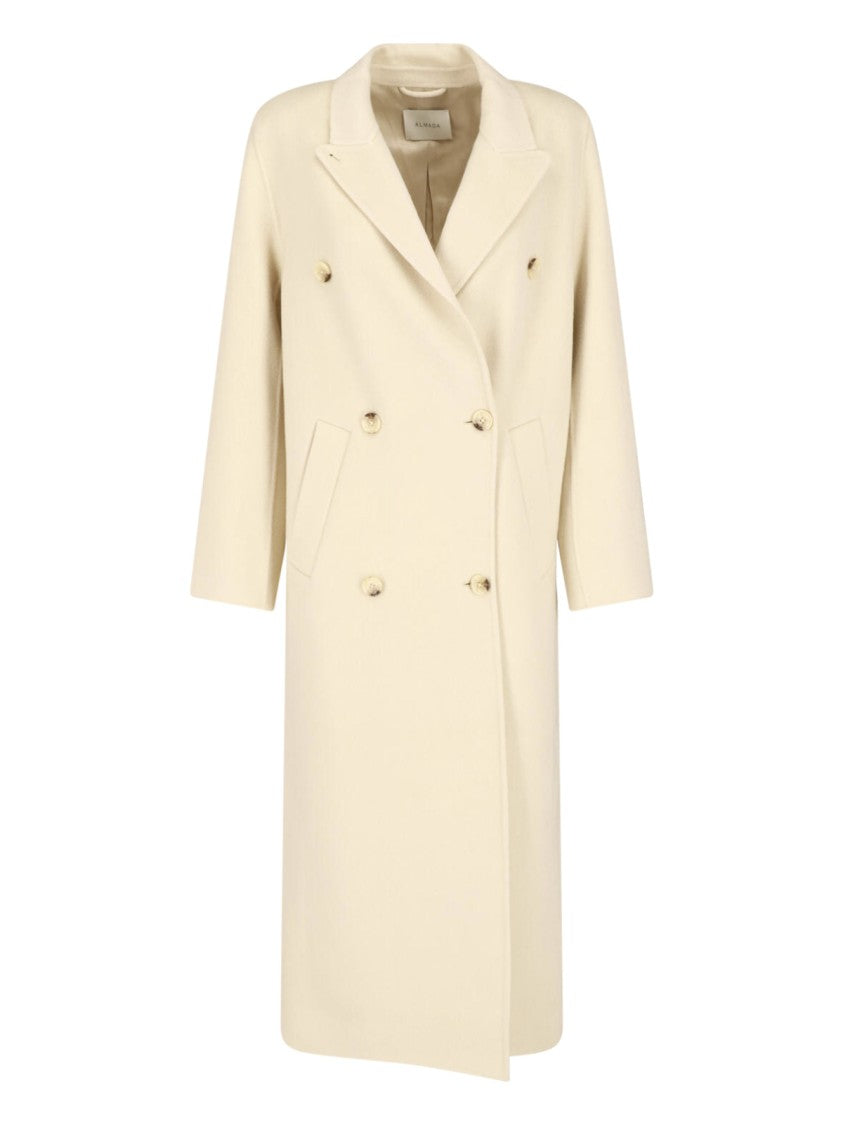 Almada Cream Deja Double-Breasted Wool Cashmere Coat