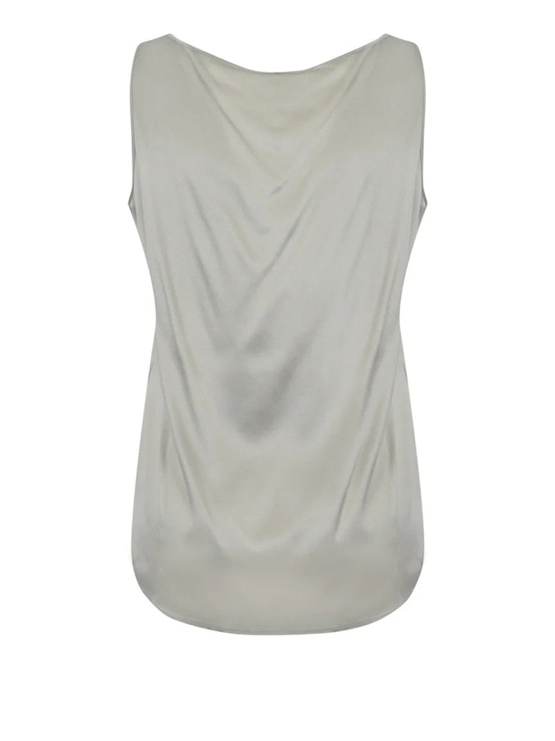 Max Mara Silk-Blend Sleeveless Top With Elegant Draped Back