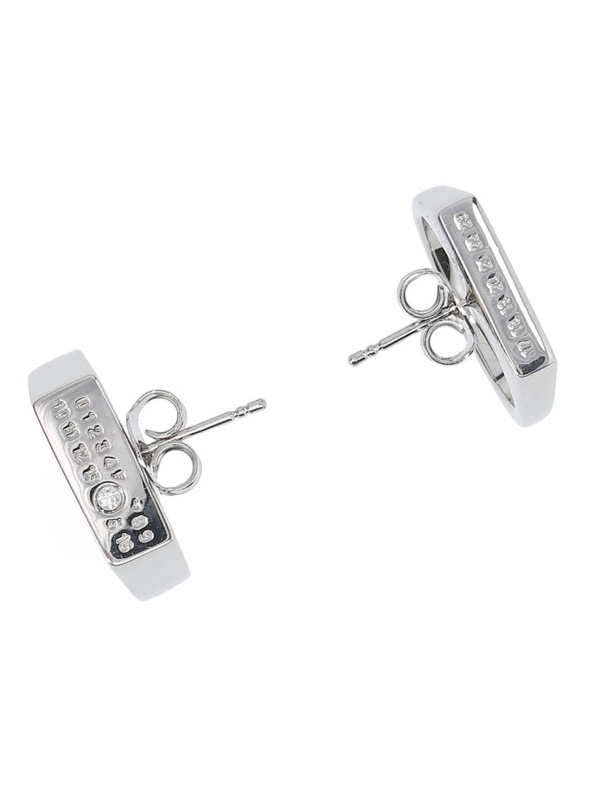 Mm6 By Maison Margiela "Numeric" Hoop Earrings – Silver