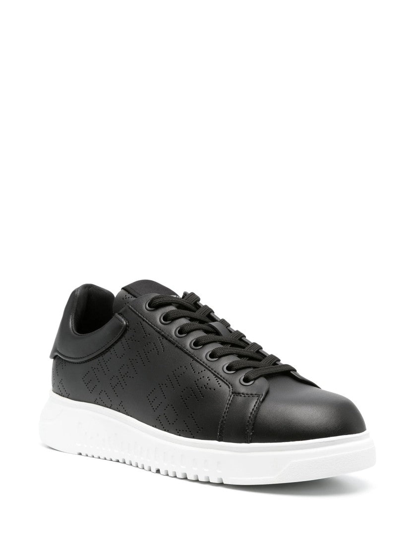 Emporio Armani Casual Black Leather Trainers