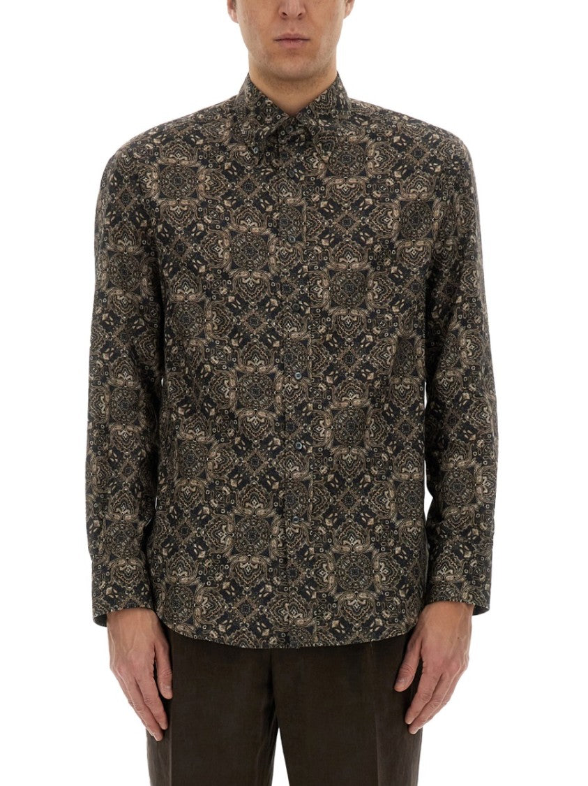 Brunello Cucinelli Intricate Printed Cotton Shirt