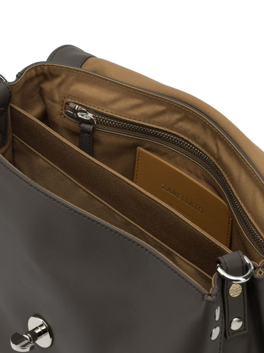 Zanellato Structured Leather Handbag With Dual Turn-Locks