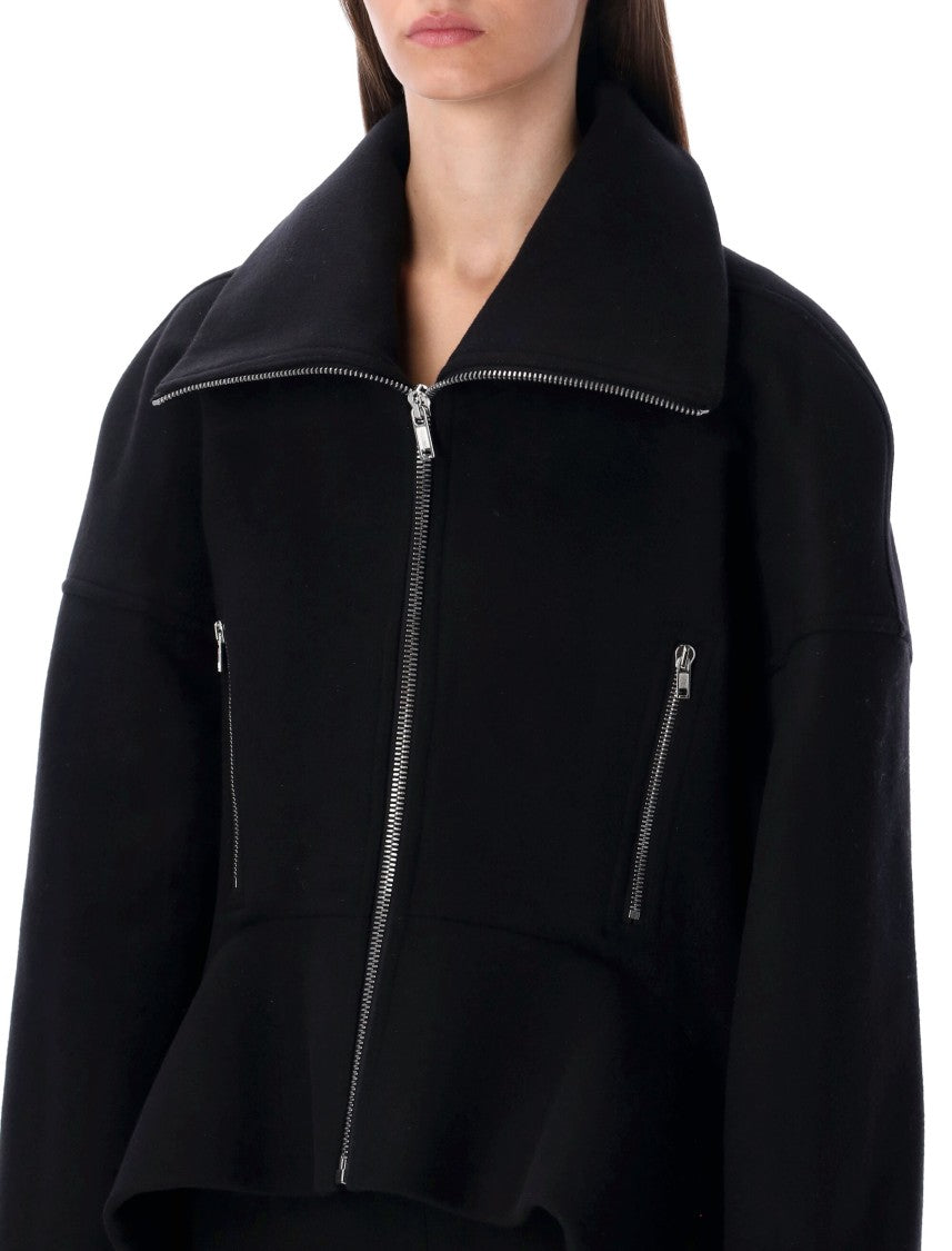 Rick Owens Draculimo Long Melton Wool Jacket