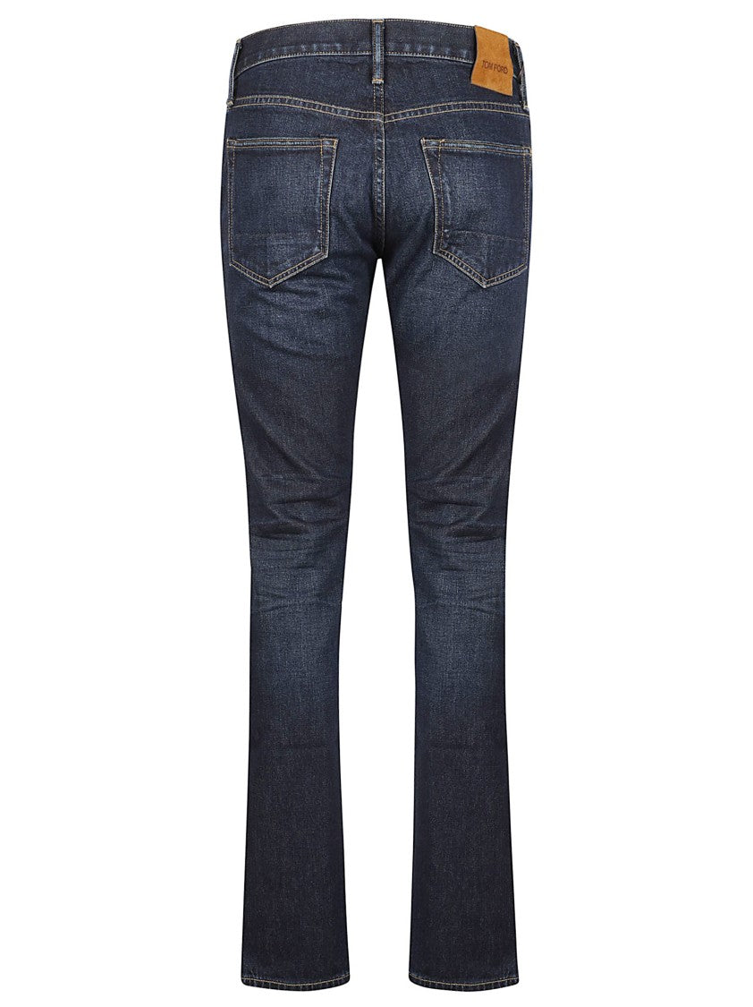 Tom Ford Dark Wash Denim Jeans With Classic Five-Pocket Design