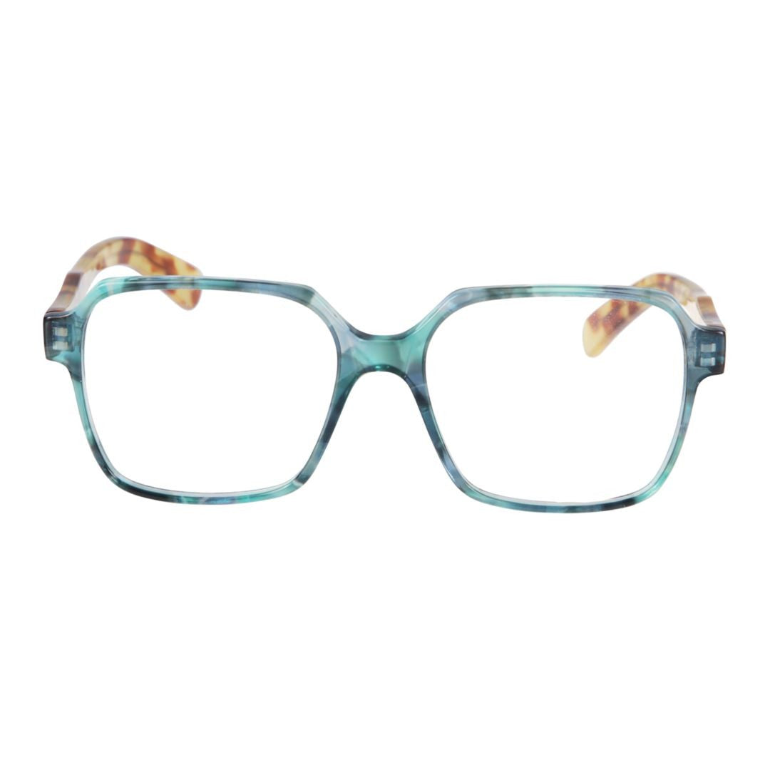 Kador Teal Lisa Translucent Square Sunglasses