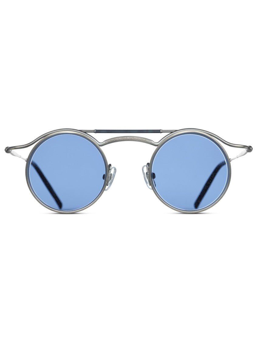 Matsuda Titanium Frame Sunglasses With Oval Blue Lenses