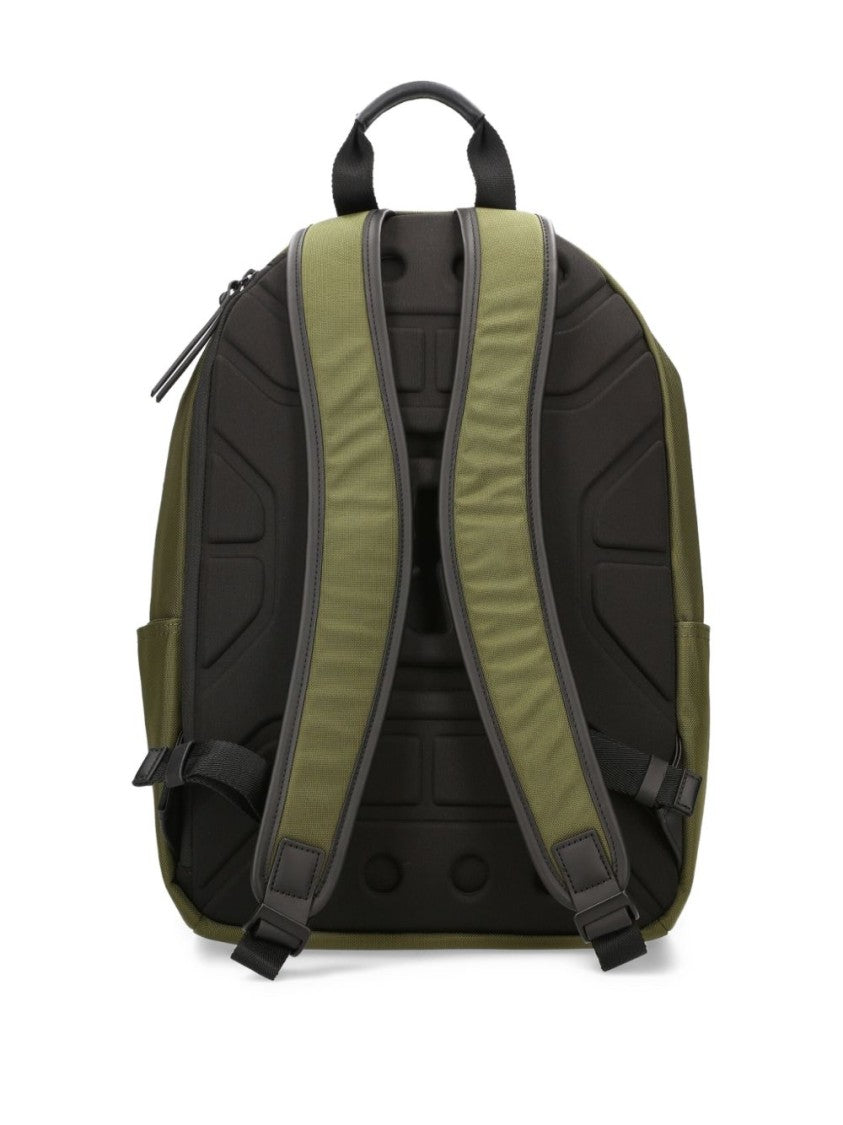 Premiata Structured Olive Green Nylon Backpack