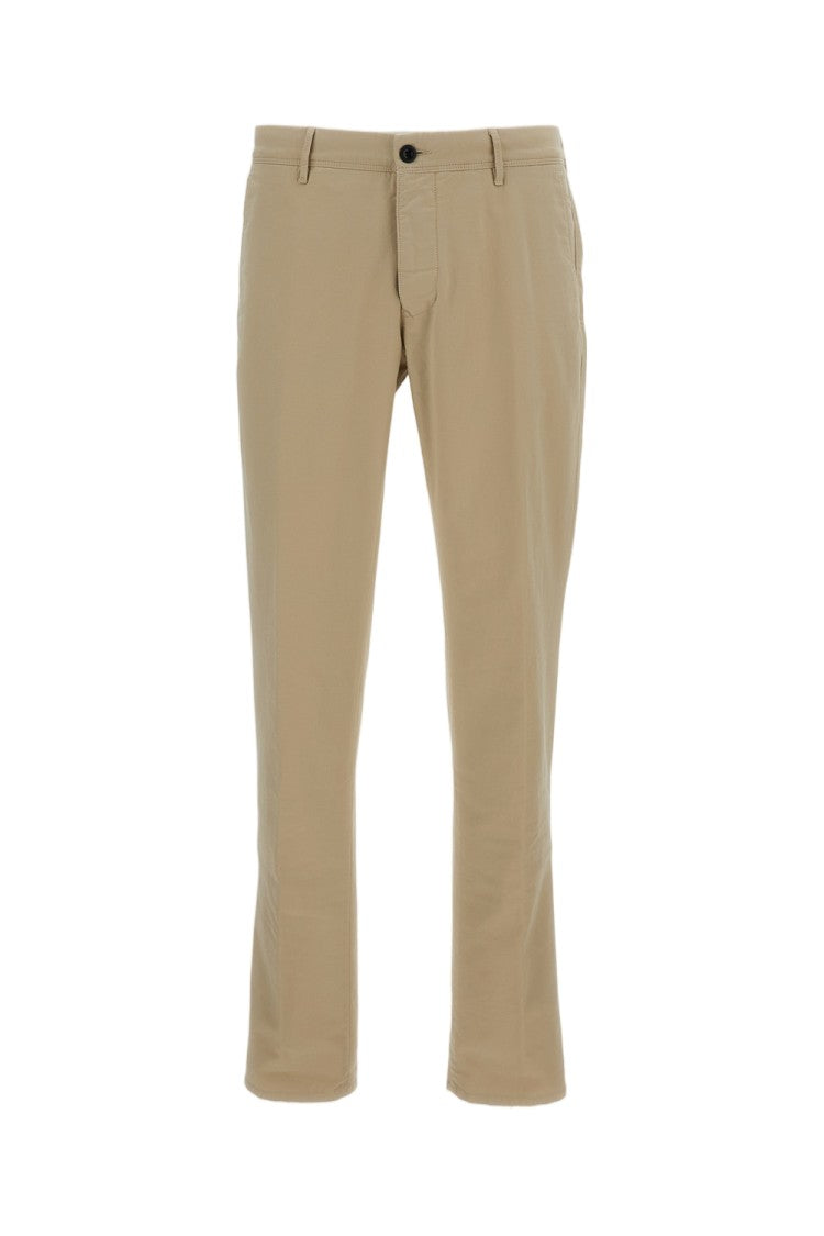 Incotex Beige Slim Fit Cotton Trousers