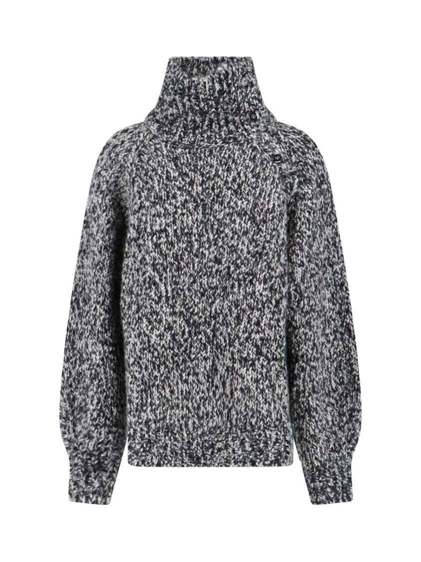Filippa K Mélange Alpaca Sweater – Black And White