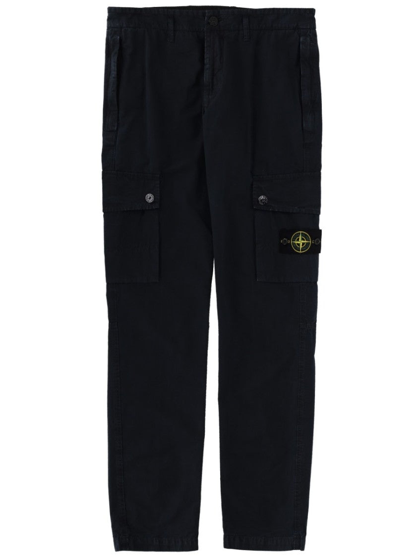 Stone Island Logo Patch Functional Cargo Straight-Leg Pants