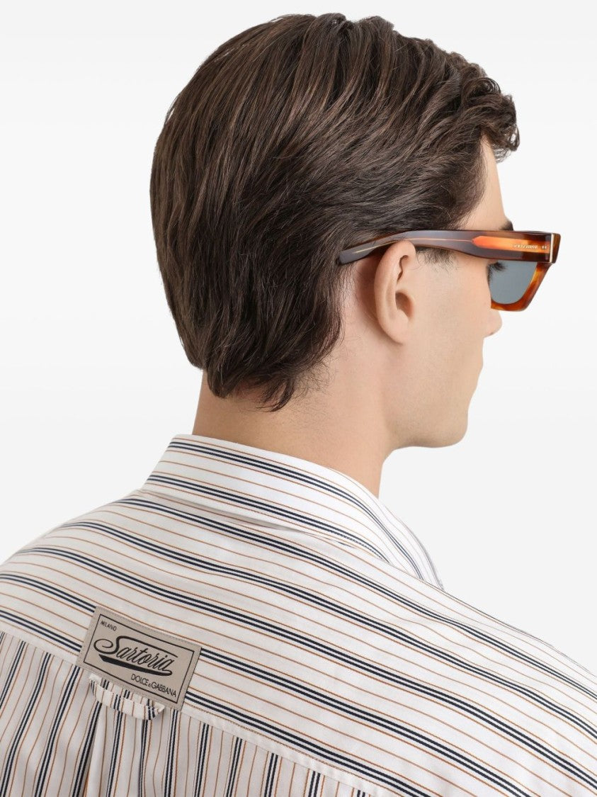 Dolce & Gabbana Brown Pleated Buckle Chinos
