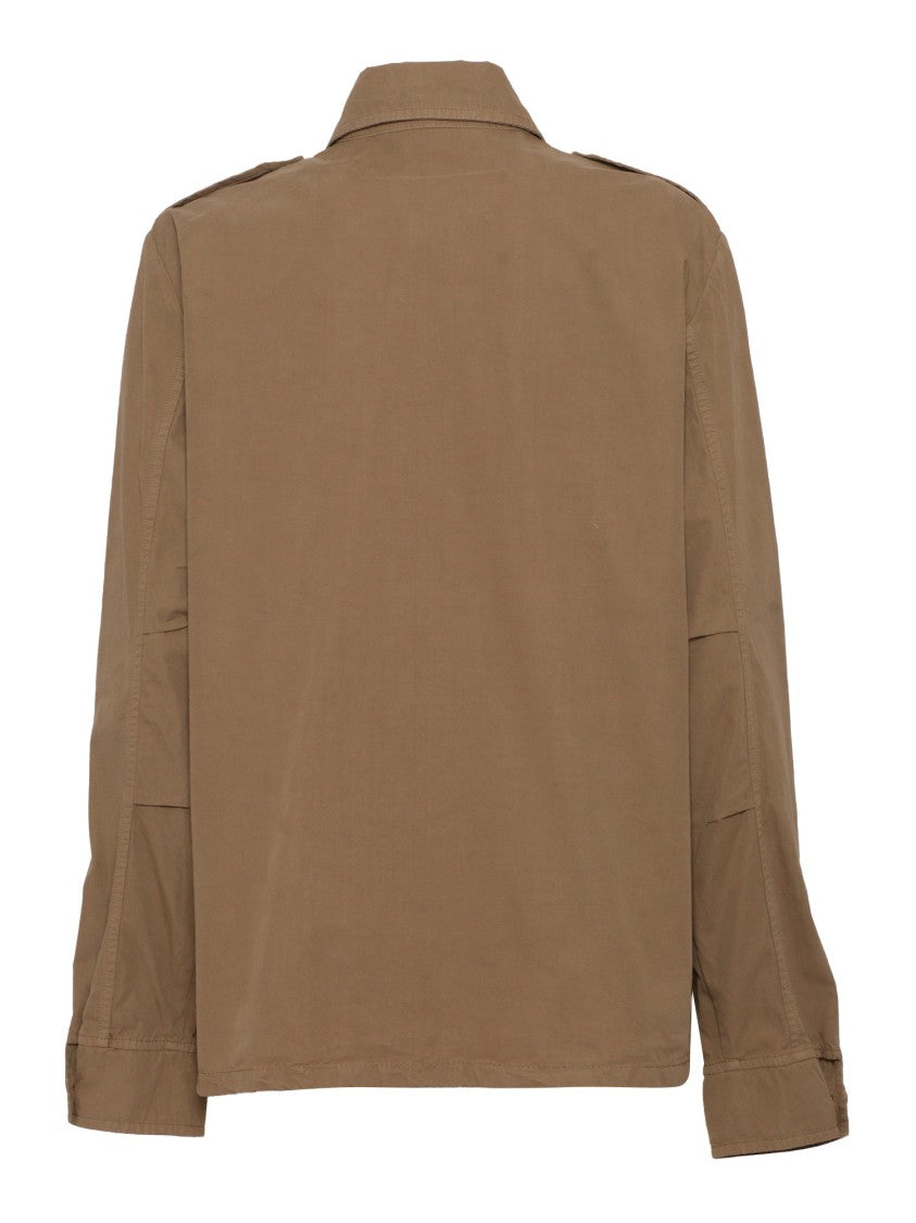 Aspesi Brown Field Shirt With Button-Down Front