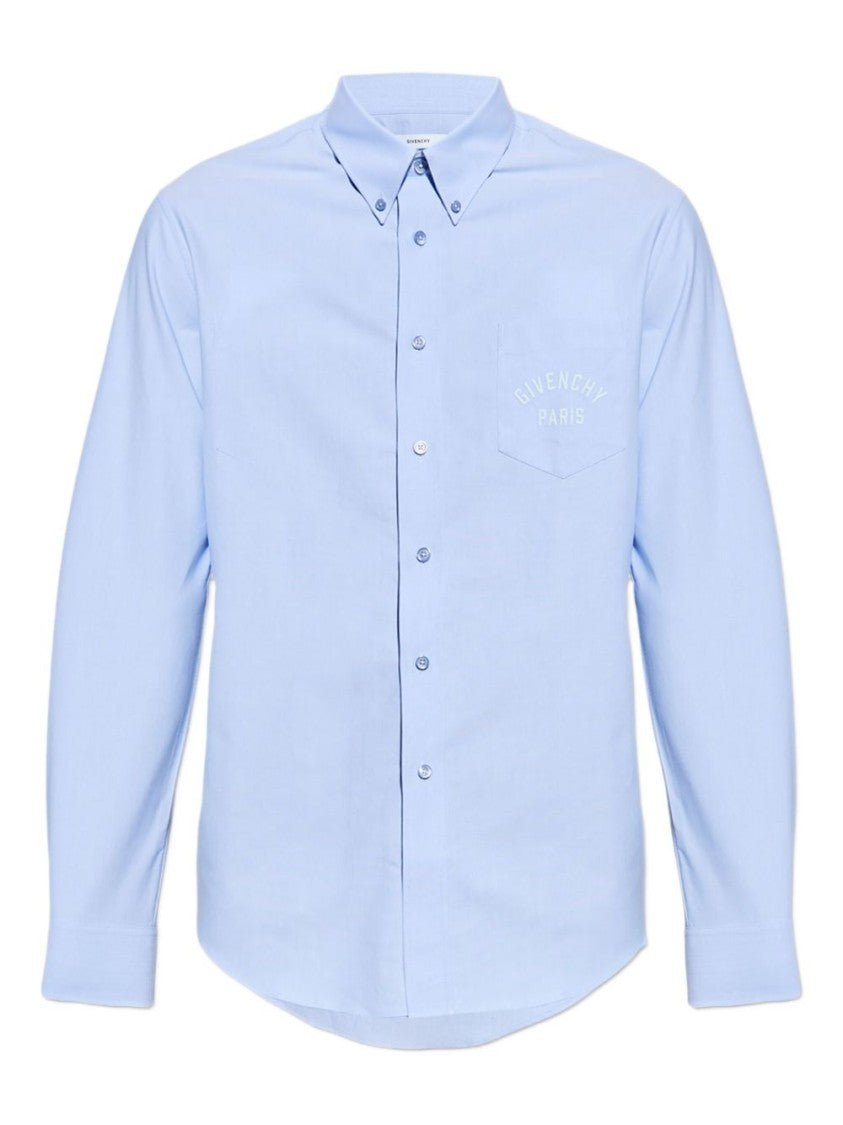 Givenchy Button-Down Shirt With Pointed Collar And Embroidered Detail