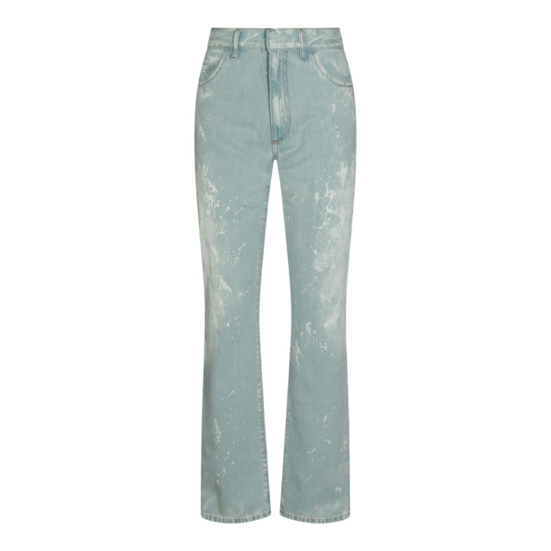 Mm6 By Maison Margiela Light Blue Straight-Leg Jeans With Paint Splatter Accents