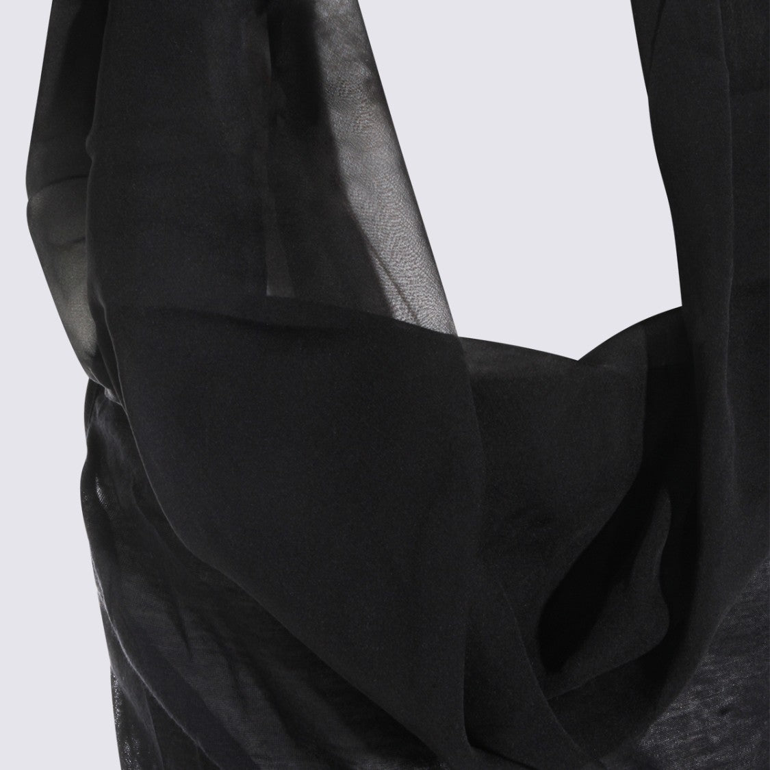 Rick Owens Black Cotton Mesh Tank Top