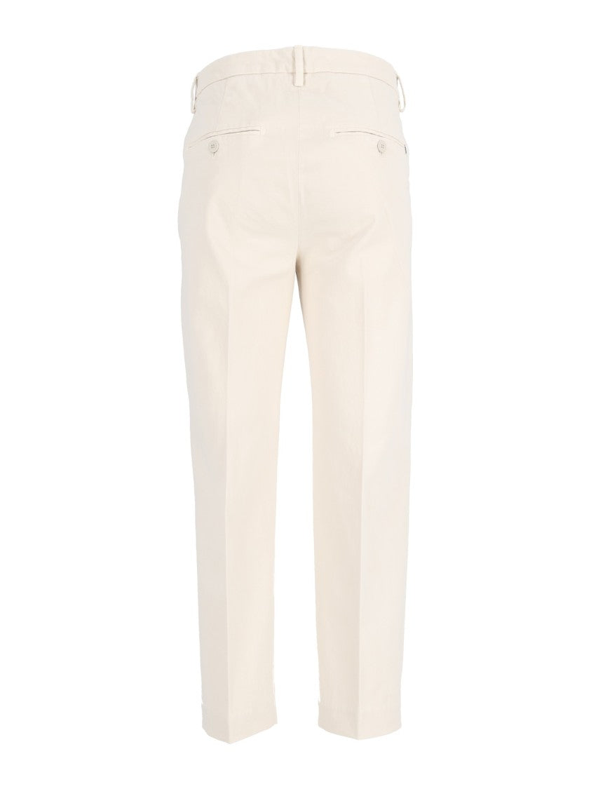 Dondup Cropped High-Waist Pants With Distinctive Button Fly Closure