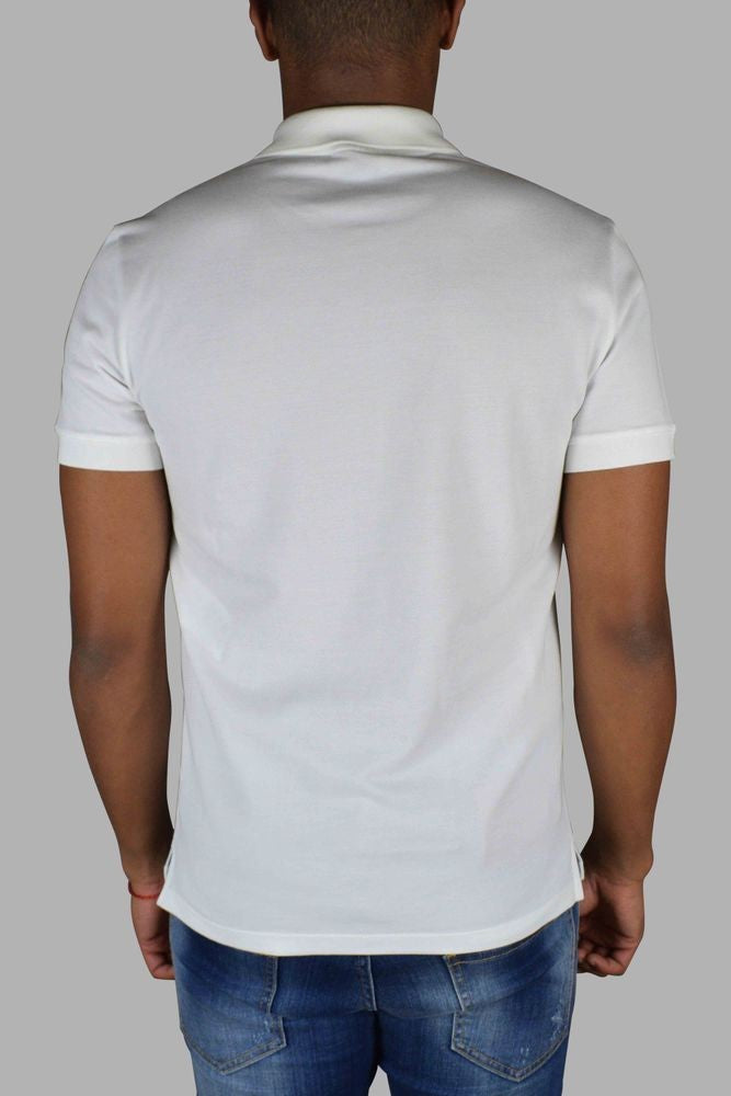 Alexander Mcqueen Classic White Polo Shirt With Skull Patch