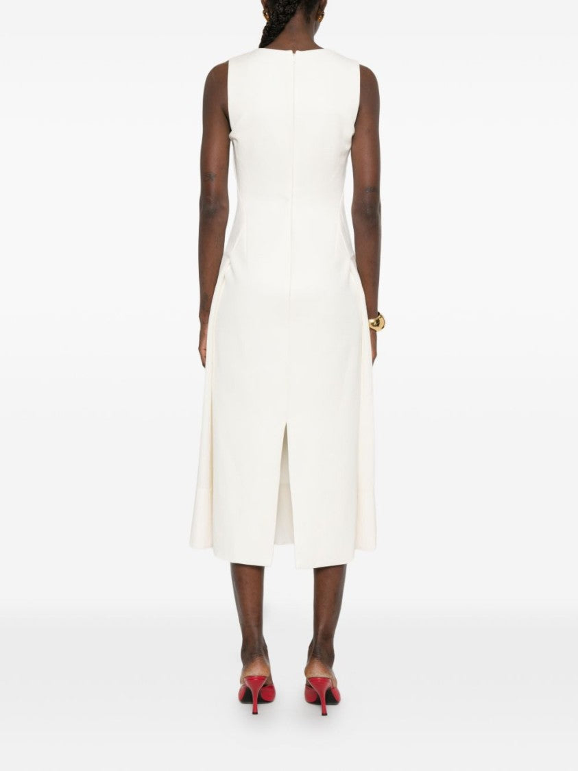 Jacquemus Beige Square Neck Sleeveless Knit Dress