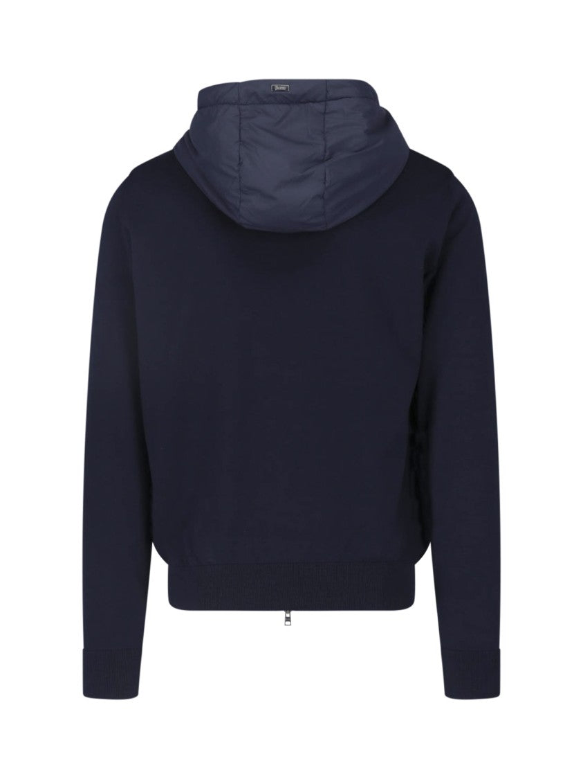 Herno Blue Cotton-Blend Resort Hooded Jacket