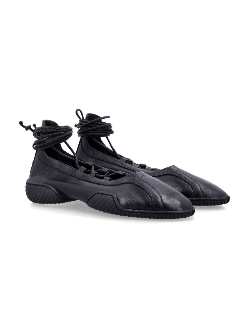 Miista Averie Round Toe Leather Lace Flats