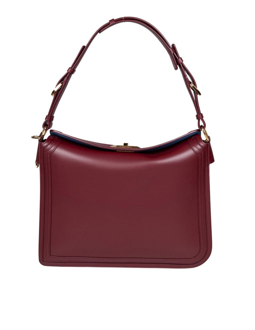 Lanvin Compagnon Shoulder Bag In Burgundy Leather