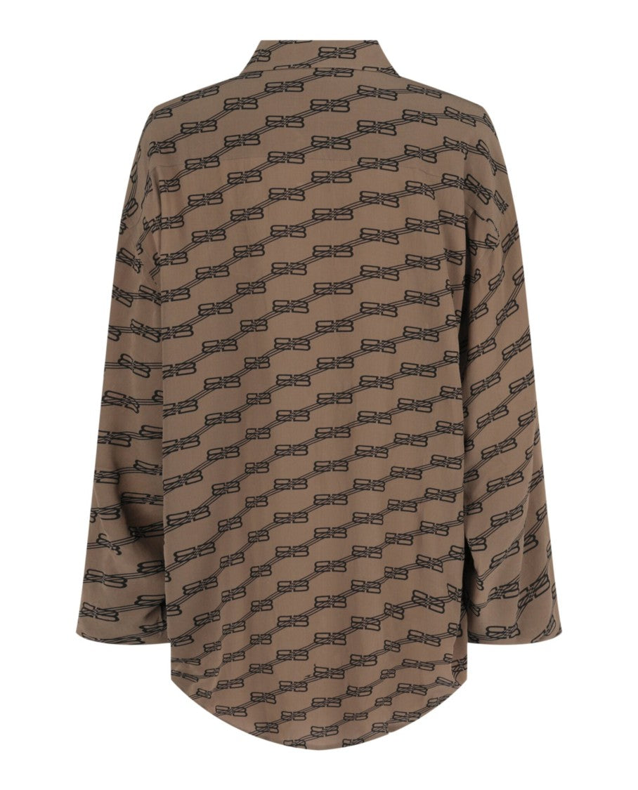 Balenciaga Bb Monogram Silk Shirt