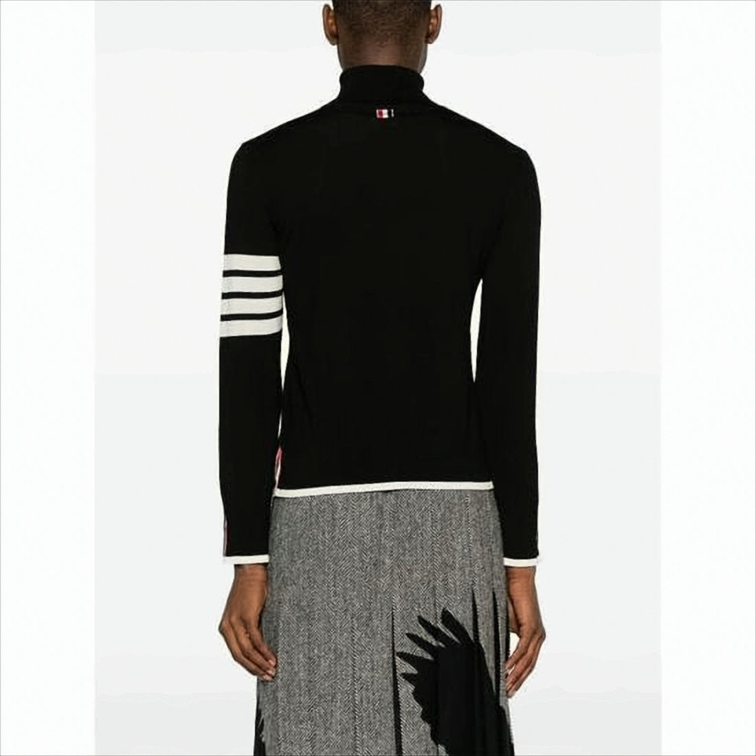 Thom Browne Fitted Black Wool Turtleneck Sweater