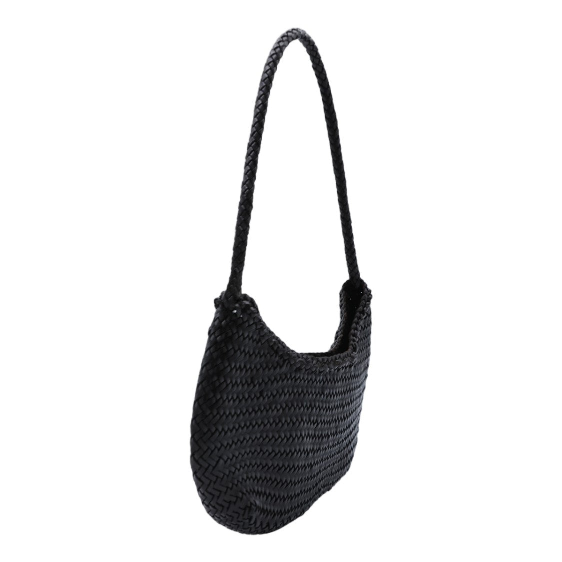 Dragon Diffusion Crescent-Shaped Woven Handbag With Braided Strap