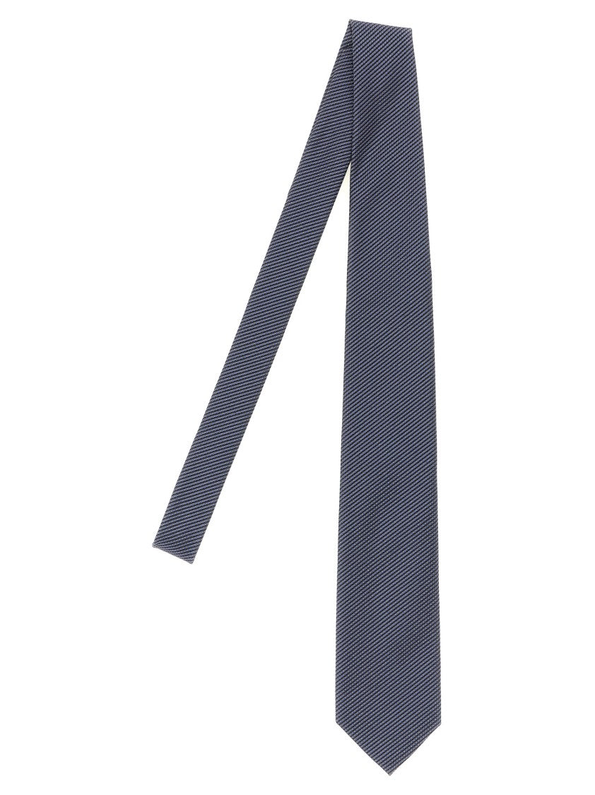 Tom Ford Textured Mulberry Silk Satin Tie With Diagonal Stripes