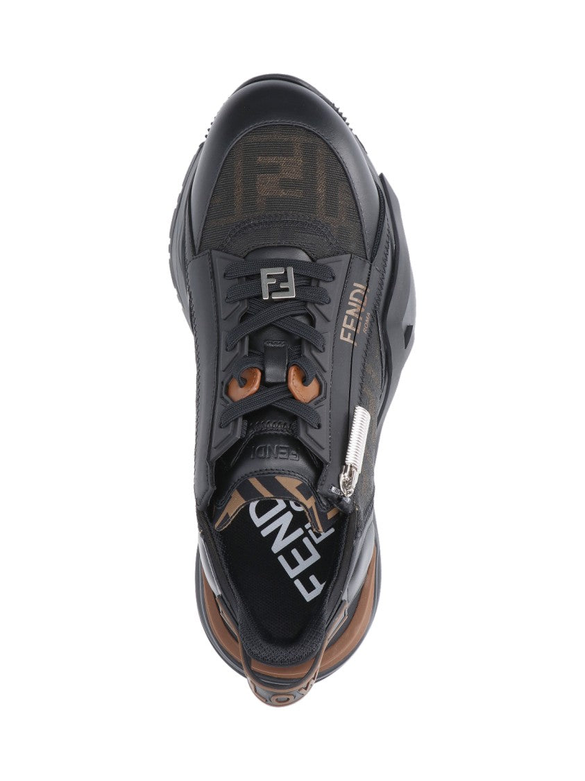 Fendi "Flow" Low-Top Sneakers – Black