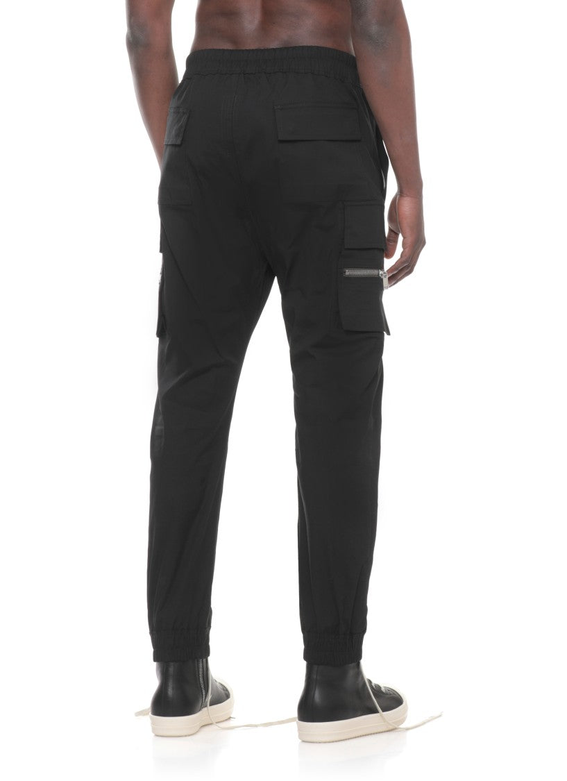 Rick Owens Black Mastodon Cotton Cargo Pants