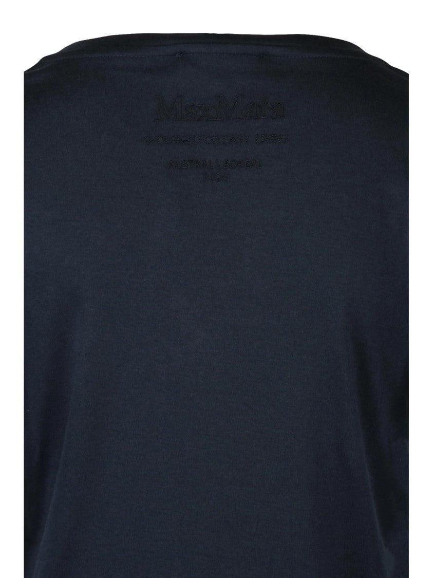 Max Mara Blue Cotton-Blend Long-Sleeve T-Shirt